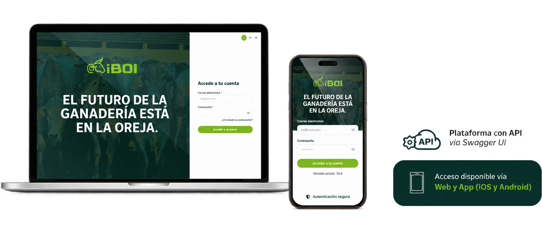 Laptop y celular con la Plataforma iBOI